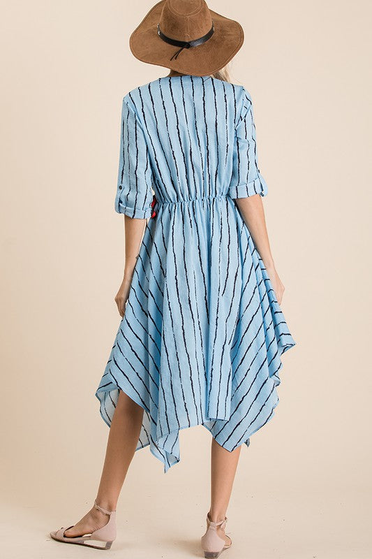 Stripe Printed Midi Dress