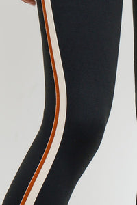 High Waisted Leggings - Contrast Striping