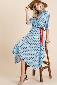 Stripe Printed Midi Dress