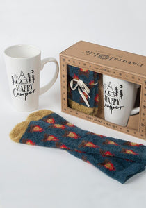 Happy Camper Mug And Sock Gift Set