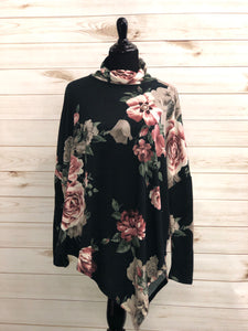 Heathered Black Floral Tunic
