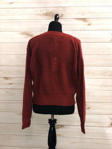 Crop Button Sweater (Rust)