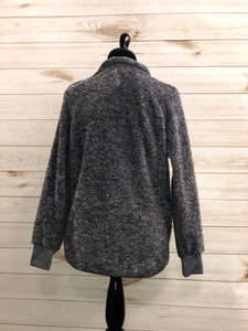 Cozy 1/4 Button Pullover - Charcoal
