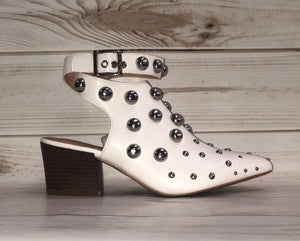 White Studded Bootie