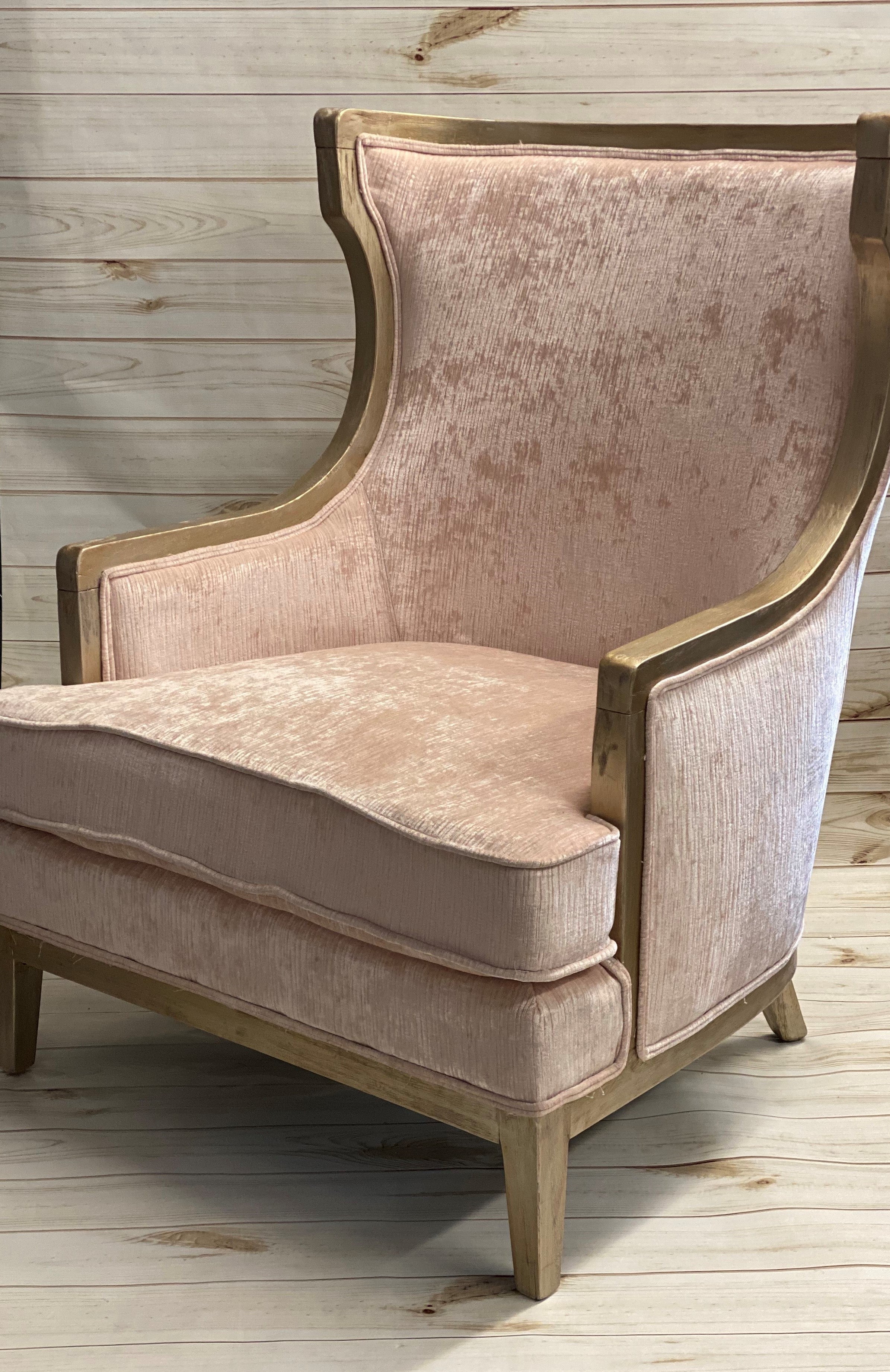 Blush/Gold Accent Chair