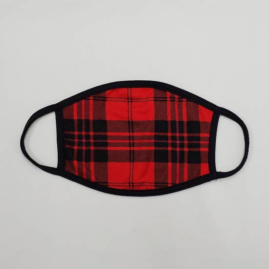 Adult Face Mask - Red/Black Plaid