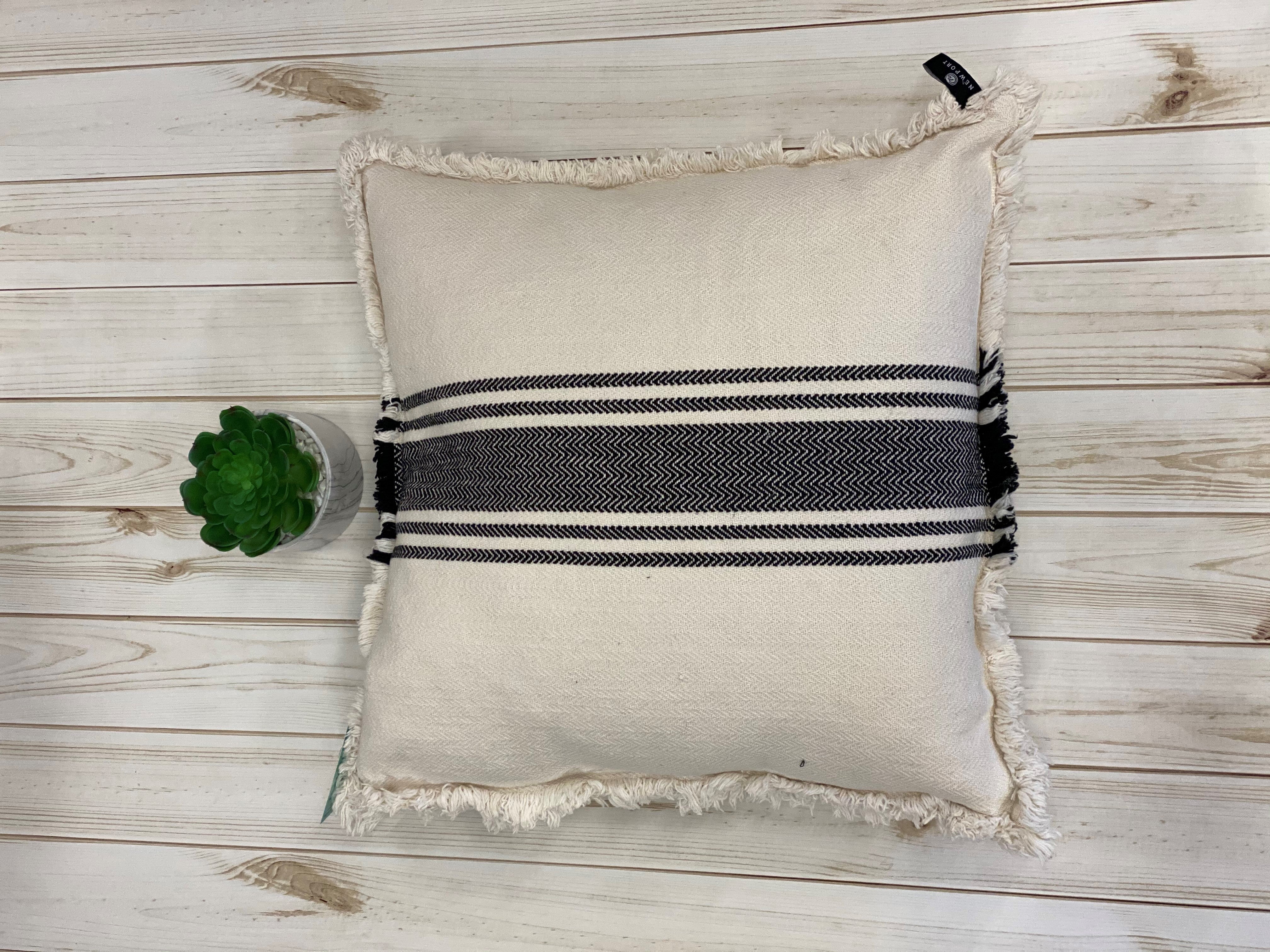 Pillows - Black/Cream Farmhouse Stripe